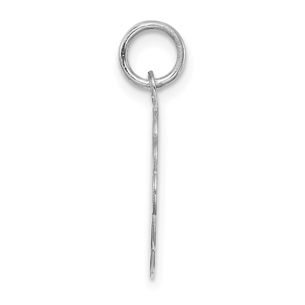 Sterling Silver/Rhodium-plated Brocaded Letter F Initial Pendant QC4161F