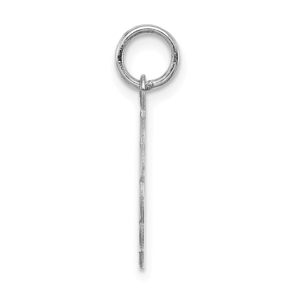 Sterling Silver/Rhodium-plated Brocaded Letter H Initial Pendant QC4161H