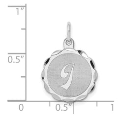 Sterling Silver/Rhodium-plated Brocaded Letter I Initial Pendant QC4161I