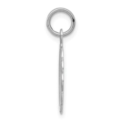 Sterling Silver/Rhodium-plated Brocaded Letter J Initial Pendant QC4161J