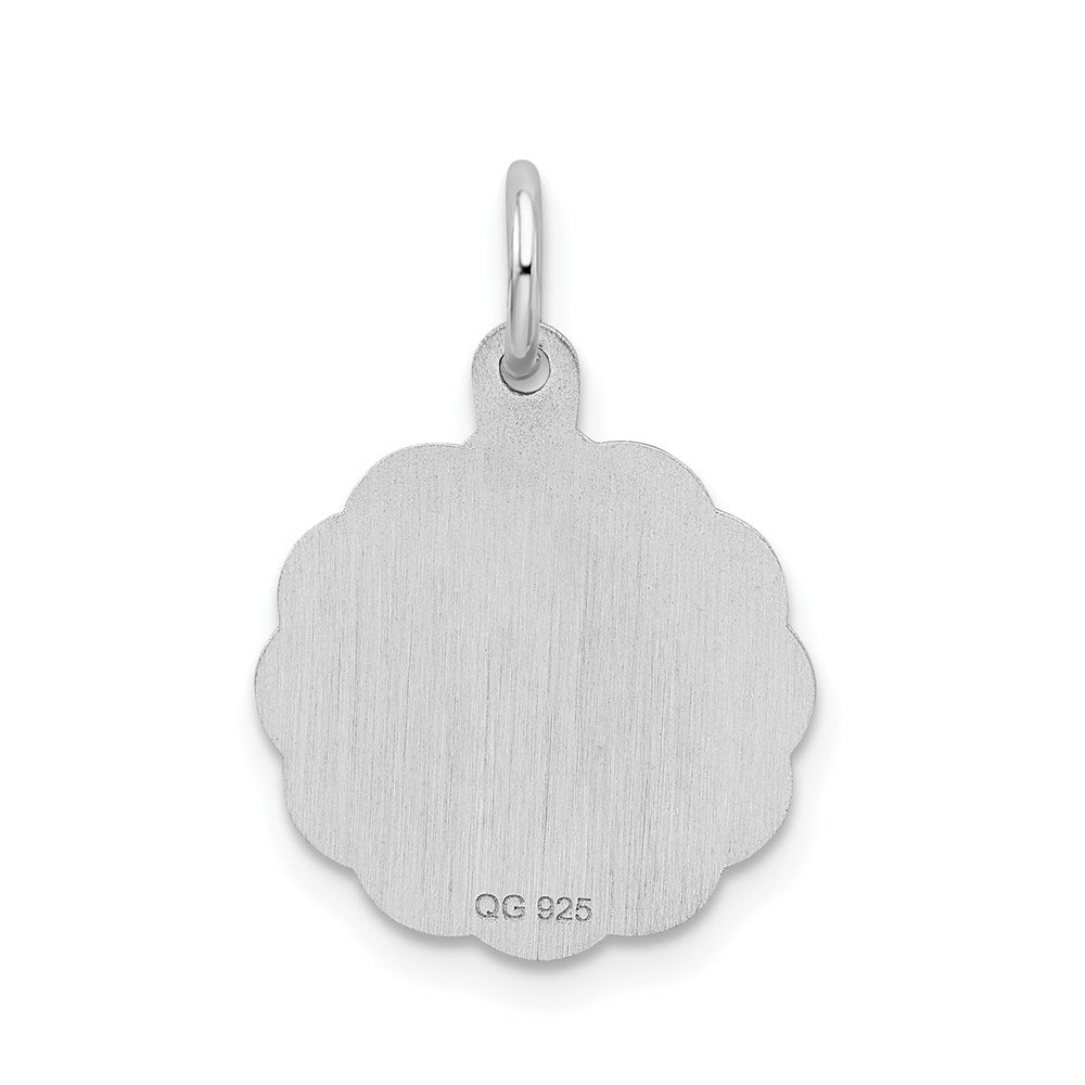 Sterling Silver/Rhodium-plated Brocaded Letter L Initial Pendant QC4161L