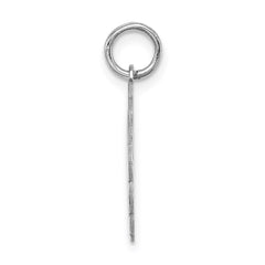 Sterling Silver/Rhodium-plated Brocaded Letter M Initial Pendant QC4161M