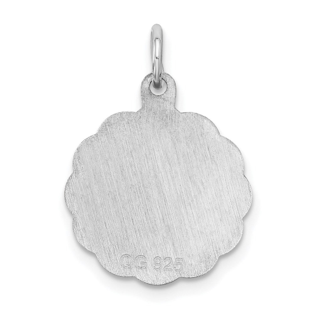 Sterling Silver/Rhodium-plated Brocaded Letter O Initial Pendant QC4161O