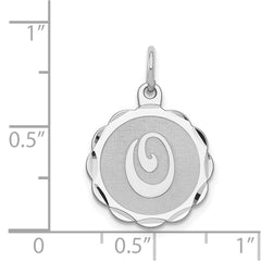 Sterling Silver/Rhodium-plated Brocaded Letter O Initial Pendant QC4161O