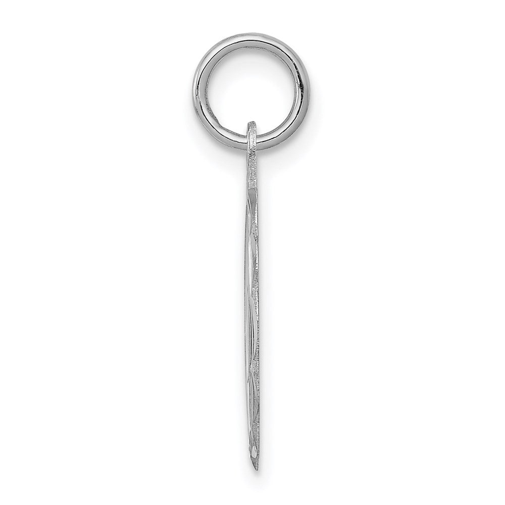 Sterling Silver/Rhodium-plated Brocaded Letter W Initial Pendant QC4161W