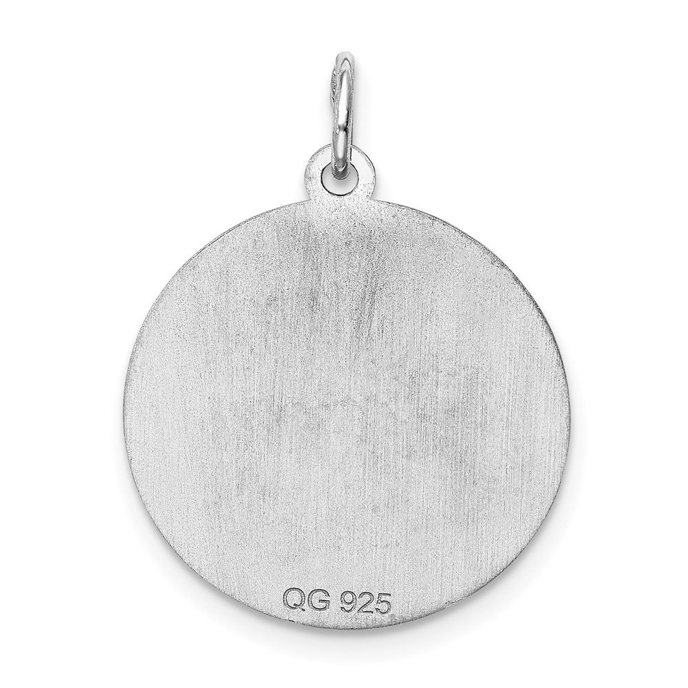 Sterling Silver Rhodium-plated Brocaded Letter B Initial Charm QC4162B