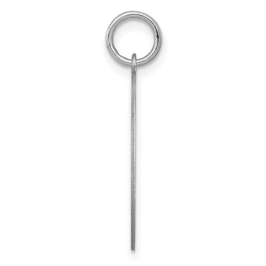 Sterling Silver Rhodium-plated Brocaded Letter D Initial Charm QC4162D