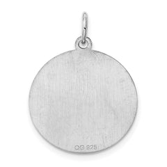 Sterling Silver Rhodium-plated Brocaded Letter D Initial Charm QC4162D