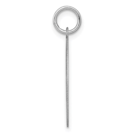 Sterling Silver Rhodium-plated Brocaded Letter E Initial Charm QC4162E