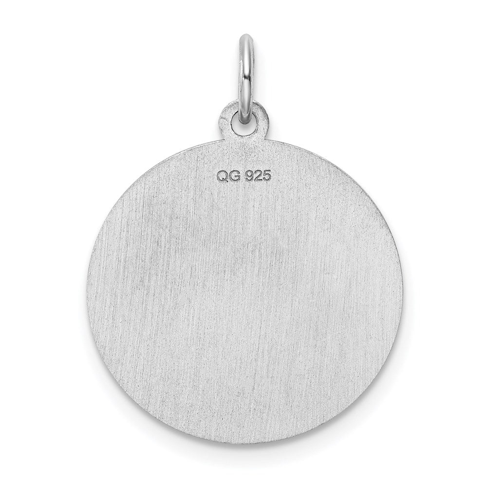 Sterling Silver Rhodium-plated Brocaded Letter E Initial Charm QC4162E