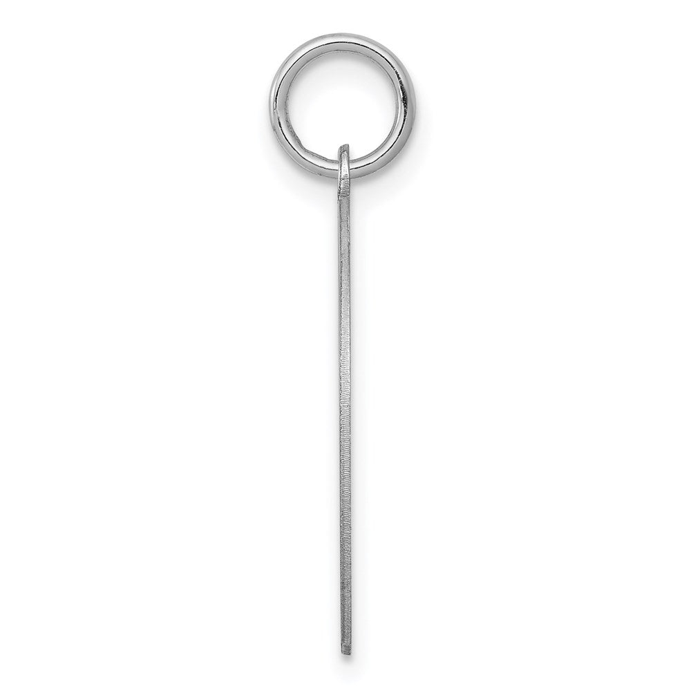 Sterling Silver Rhodium-plated Brocaded Letter H Initial Charm QC4162H