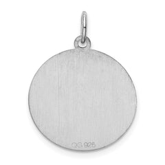 Sterling Silver Rhodium-plated Brocaded Letter J Initial Charm QC4162J