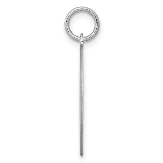 Sterling Silver Rhodium-plated Brocaded Letter K Initial Charm QC4162K