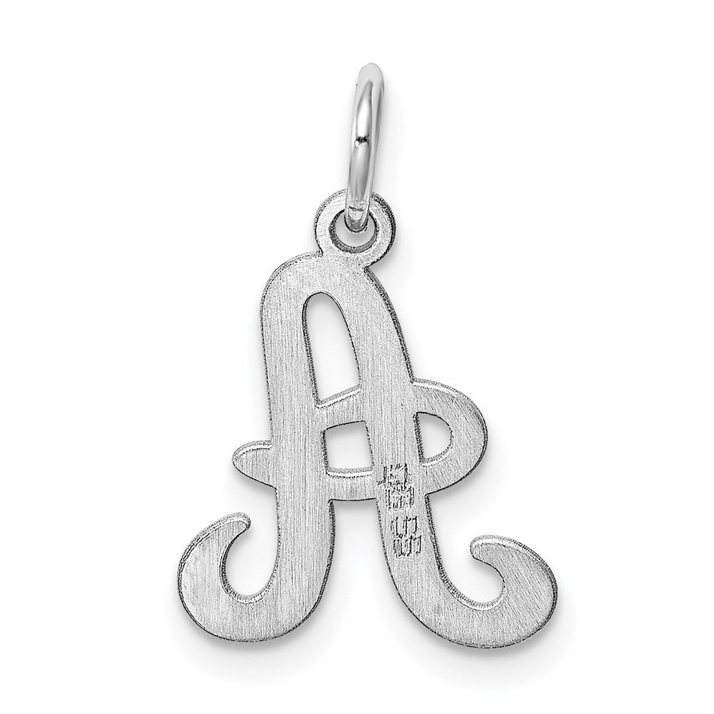 Sterling Silver Rhodium-plated Stamped Letter A Initial Charm QC4163A