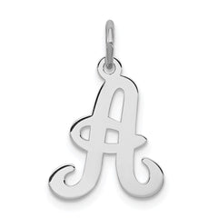 Sterling Silver Rhodium-plated Stamped Letter A Initial Charm QC4163A