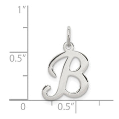 Sterling Silver Rhodium-plated Stamped Letter B Initial Charm QC4163B