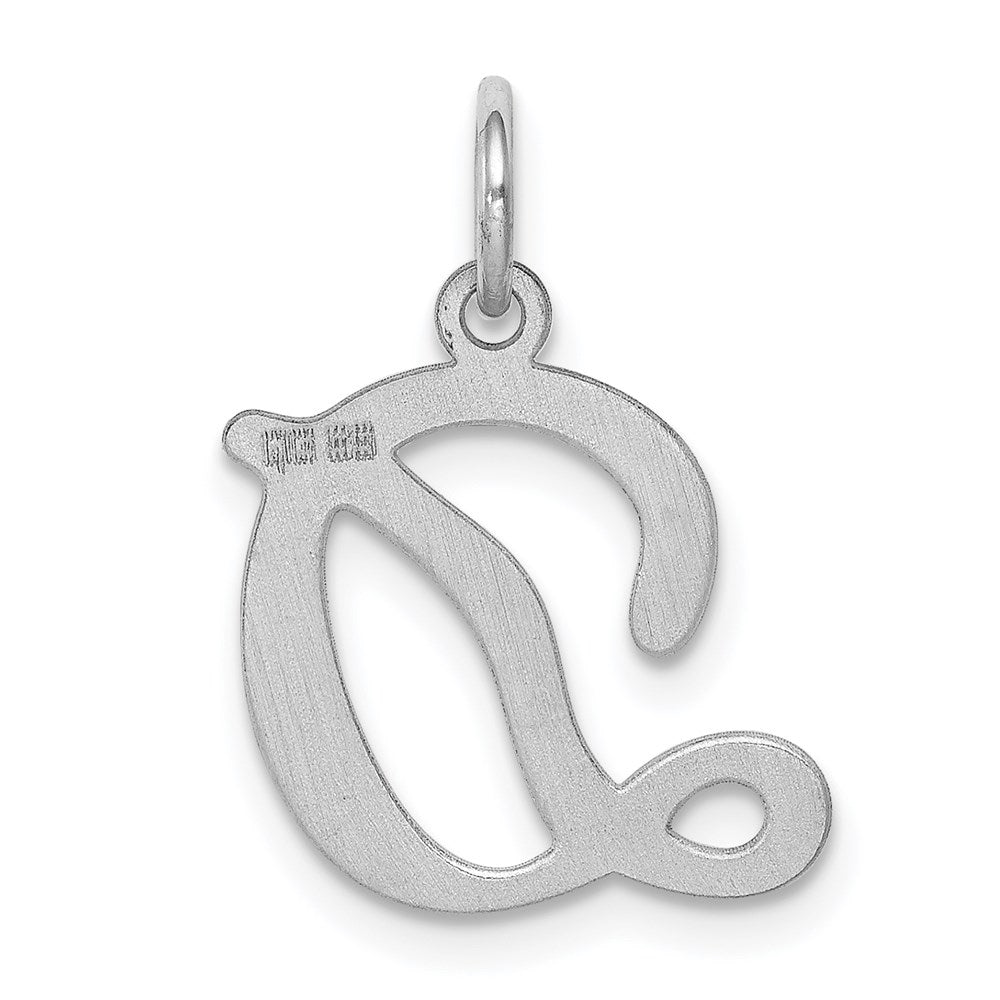 Sterling Silver Rhodium-plated Stamped Letter D Initial Charm QC4163D