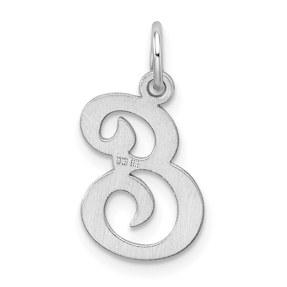 Sterling Silver Rhodium-plated Stamped Letter E Initial Charm QC4163E