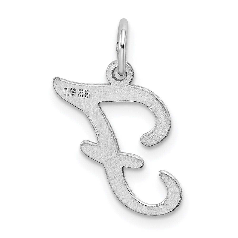 Sterling Silver Rhodium-plated Stamped Letter F Initial Charm QC4163F