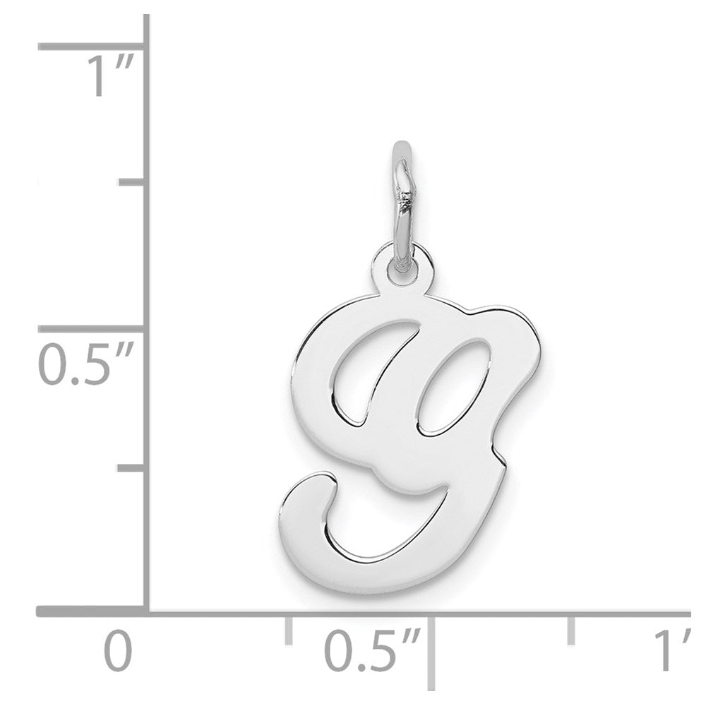 Sterling Silver Rhodium-plated Stamped Letter G Initial Charm QC4163G