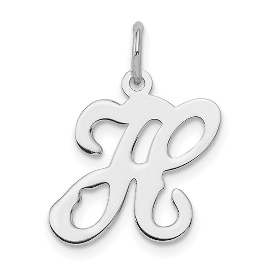 Sterling Silver Rhodium-plated Stamped Letter H Initial Charm QC4163H