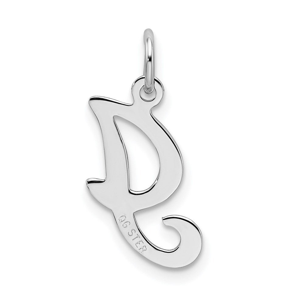 Sterling Silver Rhodium-plated Stamped Letter I Initial Charm QC4163I