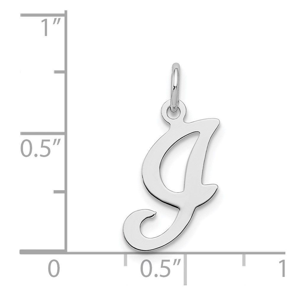 Sterling Silver Rhodium-plated Stamped Letter I Initial Charm QC4163I