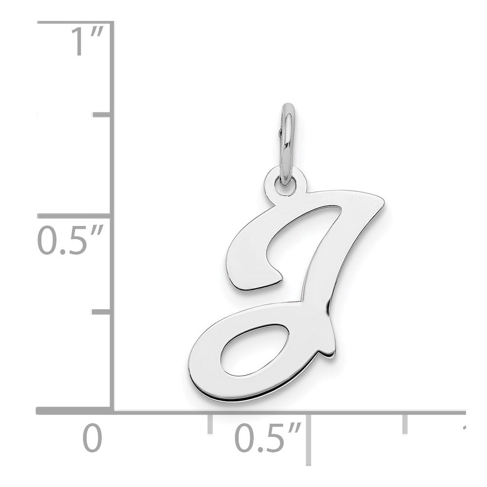 Sterling Silver Rhodium-plated Stamped Letter J Initial Charm QC4163J
