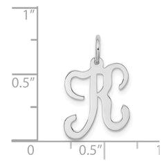 Sterling Silver Rhodium-plated Stamped Initial K Charm QC4163K