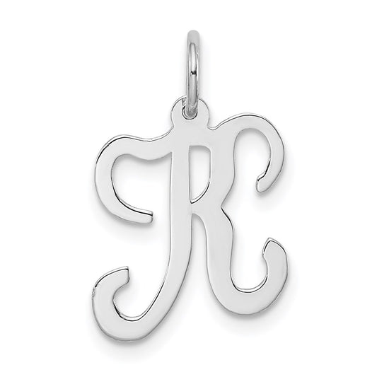 Sterling Silver Rhodium-plated Stamped Initial K Charm QC4163K