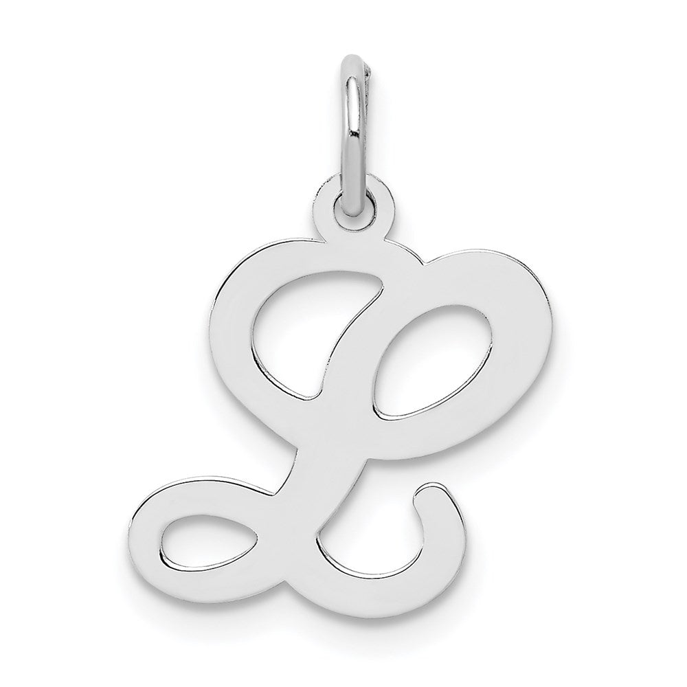 Sterling Silver Rhodium-plated Stamped Letter L Initial Charm QC4163L