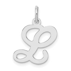 Sterling Silver Rhodium-plated Stamped Letter L Initial Charm QC4163L