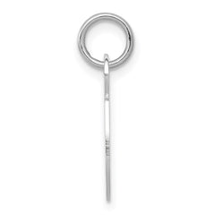 Sterling Silver Rhodium-plated Stamped Letter V Initial Charm QC4163V