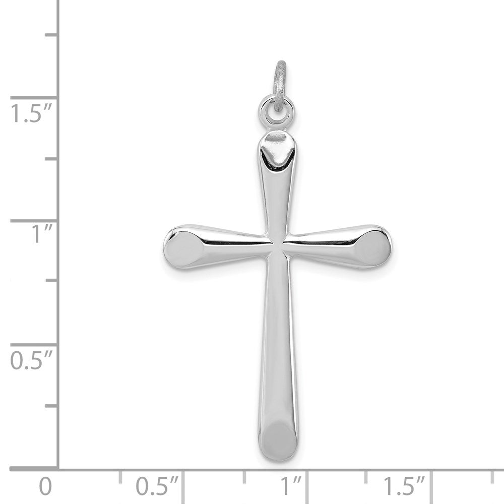 Sterling Silver Rhodium-plated Polished Cross Pendant QC4218