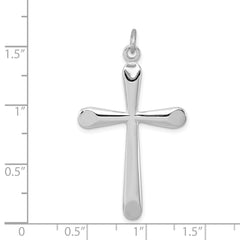 Sterling Silver Rhodium-plated Polished Cross Pendant QC4218