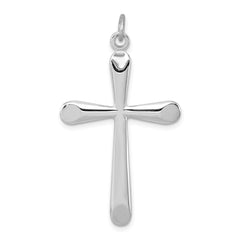Sterling Silver Rhodium-plated Polished Cross Pendant QC4218