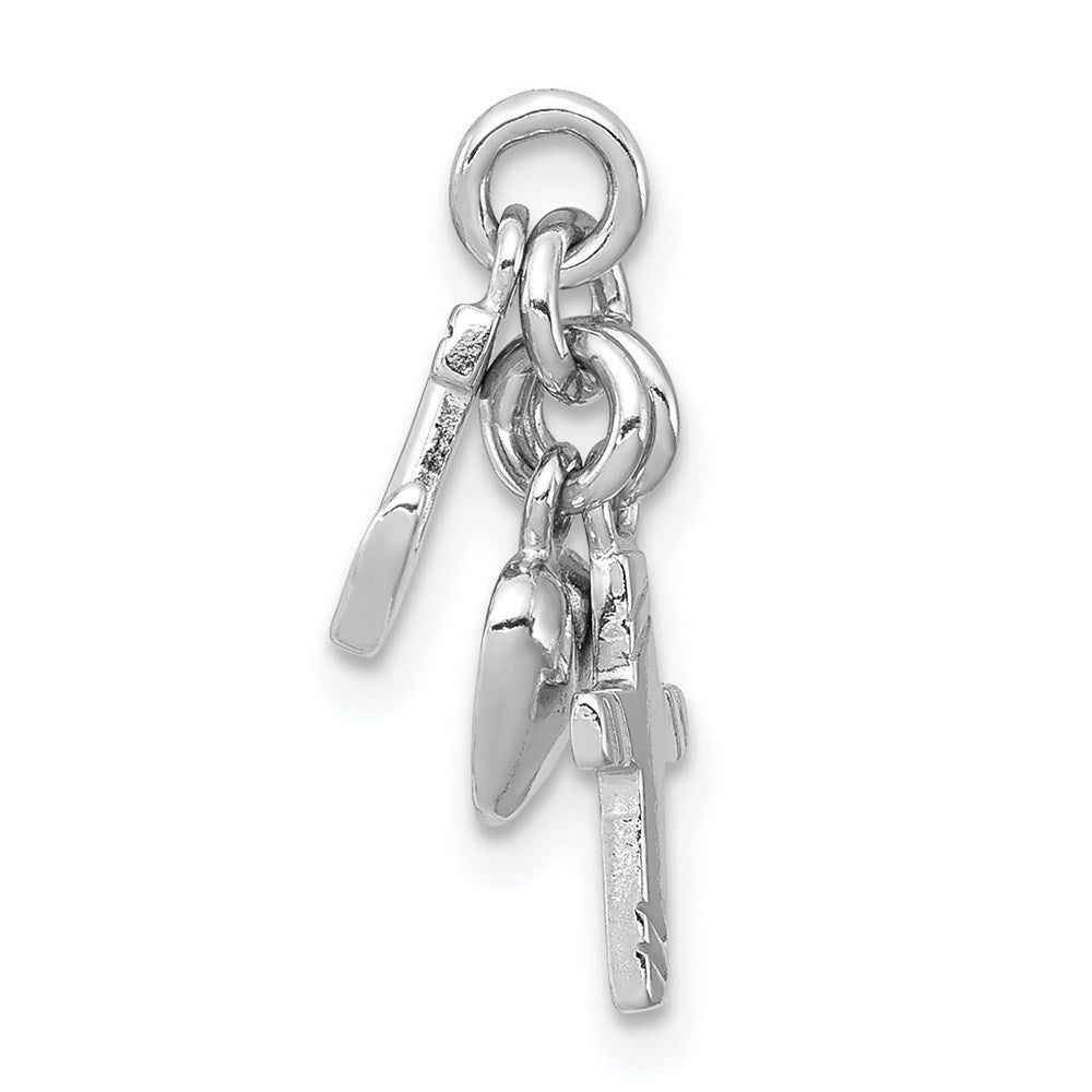 Sterling Silver Rhodium-plated Faith, Hope & Charity Charm QC4250