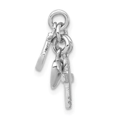 Sterling Silver Rhodium-plated Faith, Hope & Charity Charm QC4250