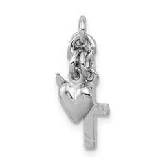 Sterling Silver Rhodium-plated Faith, Hope & Charity Charm QC4250