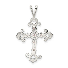 Sterling Silver Purple CZ Cross Charm QC4315