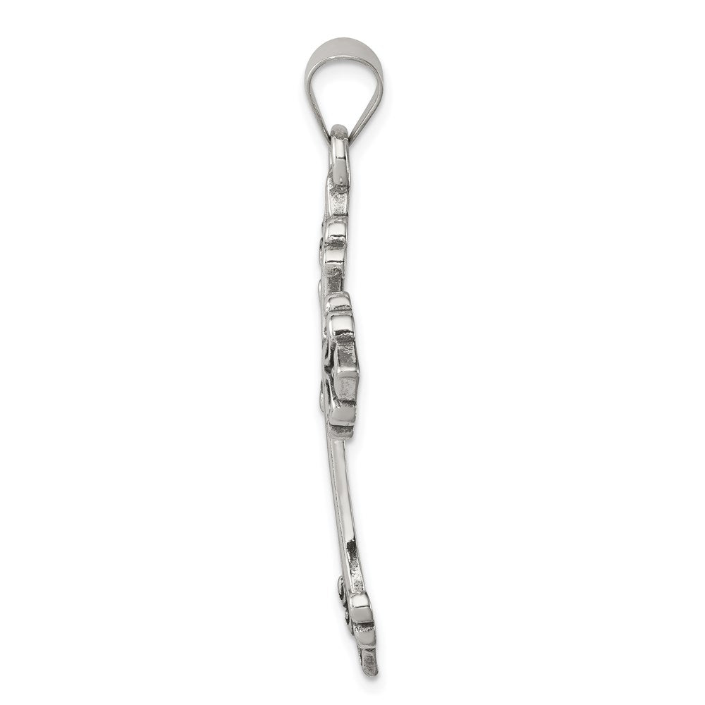 Sterling Silver Fleur De Lis Cross Pendant QC4316