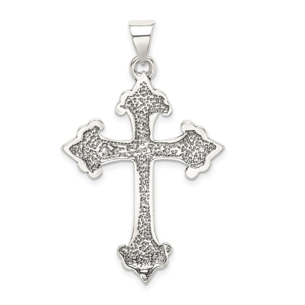 Sterling Silver Fleur De Lis Cross Pendant QC4316