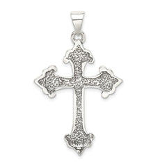 Sterling Silver Fleur De Lis Cross Pendant QC4316