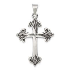 Sterling Silver Fleur De Lis Cross Pendant QC4316