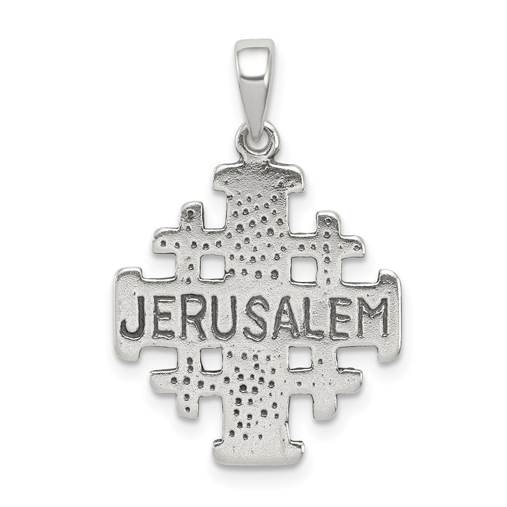 Sterling Silver Antiqued Jerusalem Crusader Pendant QC4327