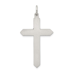 Sterling Silver Antiqued January Glass Birthstone Cross Pendant QC4328