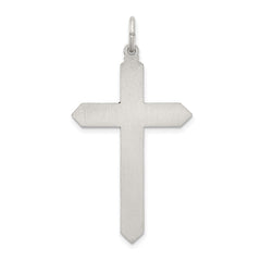 Sterling Silver Antiqued October Glass Birthstone Cross Pendant QC4337