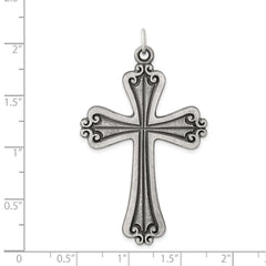 Sterling Silver Antiqued Cross Charm QC434