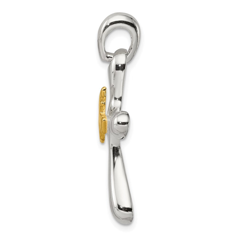 Sterling Silver & Vermeil Dove Cross Pendant QC4347