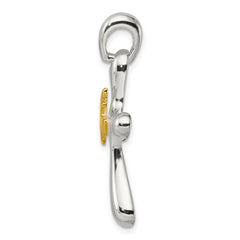 Sterling Silver & Vermeil Dove Cross Pendant QC4347